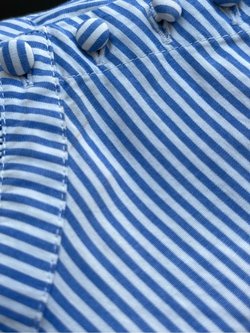 NWT J. Crew Striped Ruffle-Neck Sleeveless Top Blue White Cotton Tank Small - Picture 10 of 10